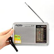STree BC-R90 Portable AM FM Radio Receiver Built-in Speaker with Telescopic Antenna, Silver N4