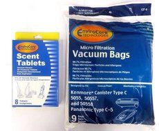 EnviroCare Kenmore Micro-Filtration Canister Vacuum Bags,5055, 50557, 50558 and Panasonic Type C-5 (9 Bags) N2