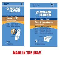 8 ORECK UPRIGHT &amp; 12 CANISTER MICROFILTRATION VACUUM SWEEPER BAG COMBO
