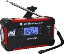 Ambient Weather WR-111B Emergency Solar Hand Crank AM/FM/NOAA Digital Radio, Flashlight, Cell Phone Charger with...