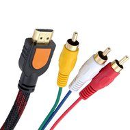 Fivetech 5FT 1080P HDMI Male to 3 RCA Video Audio AV Cable Adapter For TV HDTV DVD New N2