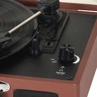 Timestorm XR-636BP Belt-Drive 3-Speed Portable Stereo Bluetooth Turntable (Brown) N5