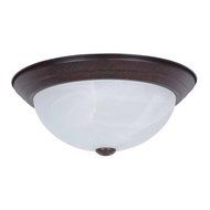 Sunset Lighting F7632-62 Flush Mount with Faux Alabaster Glass, Rubbed Bronze Finish by Sunset Lighting