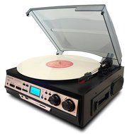 Boytone BT-27R-C Bluetooth connection 3-Speed Stereo Turntable, 2 built in Speakers Digital LCD Display AM/FM... N5