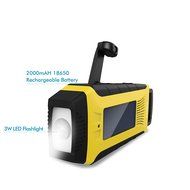 Esky ES-CR03 Mulit-Pupose Emergency Solar Hand Crank AM/ FM/ NOAA Weather Radio, 3 W LED Flashlight, 2000 mAh... N4