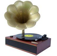 Pyle Turntable Record Player and Pre-Amplifier Package - PNGTT1R Classic Horn Phonograph/Turntable With USB-To-PC... N2
