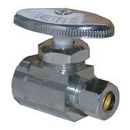 LASCO 06-7273 Straight Stop Valve, Standard Duty, 1/2-Inch Iron Pipe Inlet X 3/8-Inch Compression Outlet, Chrome...