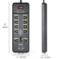 Bestten 10 Outlet All-In-One Surge Protector Power Center with 2 USB Ports (3.1A Total) and Phone / Ethernet /... N2