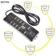 Bestten 10 Outlet All-In-One Surge Protector Power Center with 2 USB Ports (3.1A Total) and Phone / Ethernet /... N3
