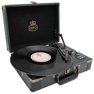 GPO Ambassador Bluetooth Turntable with Rechargeable Battery, 3-Speed, Built-In Stereo Speakers and USB Stick... N12