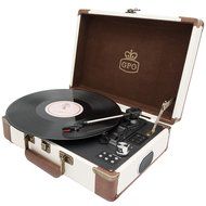 GPO Ambassador Bluetooth Turntable with Rechargeable Battery, 3-Speed, Built-In Stereo Speakers and USB Stick... N14