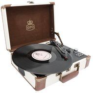 GPO Ambassador Bluetooth Turntable with Rechargeable Battery, 3-Speed, Built-In Stereo Speakers and USB Stick... N15