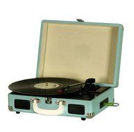 Timestorm XR-636BP Belt-Drive 3-Speed Portable Stereo Bluetooth Turntable(Tupquoise) N5