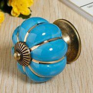 KINGSO 10pcs Pumpkin Ceramic Door Knobs Drawer Pull Handle Cabinet Cupboard Wardrobe N12