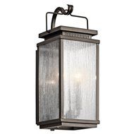 Kichler Lighting 49385OZ Manningham 2LT 19IN Exterior Wall Lantern, Olde Bronze Finish with Clear Seedy Glass...