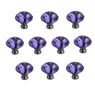 KINGSO 10pcs Crystal Glass Cupboard Wardrobe Knob Door Cabinet Drawer Pull Handle 40mm N21