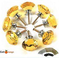 Get Orange 8 Pcs 40mm Yellow Diamond Crystal Glass Alloy Door Drawer Cabinet Wardrobe Pull Handle Knobs -with... N2