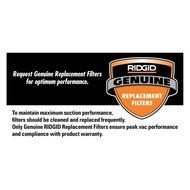 Ridgid VF7000 Wet Application Filter for Wet/Dry Vac N3