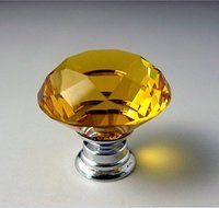 Get Orange 8 Pcs 40mm Yellow Diamond Crystal Glass Alloy Door Drawer Cabinet Wardrobe Pull Handle Knobs -with... N3