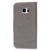 Badalink Galaxy S7 Edge Wallet Case 9 Card Slots Plastic Mirror Hand Strap Stand Feature Embossed PU Leather Flip... N34