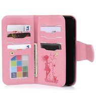 Badalink Galaxy S7 Edge Wallet Case 9 Card Slots Plastic Mirror Hand Strap Stand Feature Embossed PU Leather Flip... N38