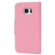 Badalink Galaxy S7 Edge Wallet Case 9 Card Slots Plastic Mirror Hand Strap Stand Feature Embossed PU Leather Flip... N40