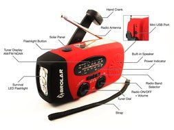 Emergency Solar Hand Crank Radio Self Powered AM/FM - NOAA Weather Radio, Survival LED Flashlight, Smart Phone... N7