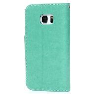 Badalink Galaxy S7 Edge Wallet Case 9 Card Slots Plastic Mirror Hand Strap Stand Feature Embossed PU Leather Flip... N47