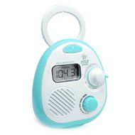 Pyle PSR14 Splash-Proof Water Resistant Mini Digital AM/FM Radio Alarm Clock with LCD Display and 3.5mm AUX Input... N4