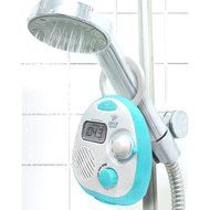 Pyle PSR14 Splash-Proof Water Resistant Mini Digital AM/FM Radio Alarm Clock with LCD Display and 3.5mm AUX Input... N5