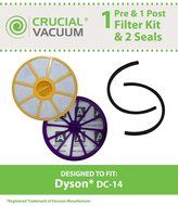 Dyson DC14 Pre &amp; Post Filter Set Plus Seals Designed To Fit All Dyson DC14, DC15 Upright Vacuums, Compare Part...