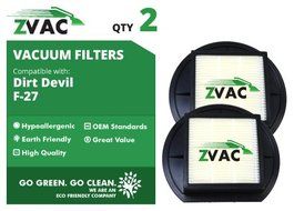 4 Dirt Devil F-27 Replacement HEPA Filter with Foam Filter; Replaces Dirt Devil Vacuum Part # F27 1LY2108000 /...