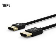 4K HDMI Cable, Kinps 15ft Ultra Slim Cable v1.4 with Ethernet, 24k Gold-plating HDMI Cable with RedMere Technology... N9