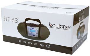 Boytone BT-6B CD Boombox Black Edition Portable Music System with CD Player &amp; USB/SD/MMC Slot, Digital FM Radio... N7