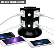 Bestten Multi-Functional Charging Station Tower: 6-Outlet Surge Protector with 4 USB Charging Ports (4.2A Total... N13