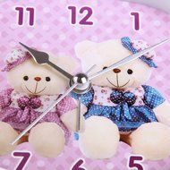 Hense Mute Quartz Movement lovely Teedy bear Design Twin Bell Alarm Clock With Nightlight Ha03 ( White frame ) N3