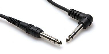 Hosa CSS-103R 1/4 inch TRS to Right-Angle 1/4 inch TRS Balanced Interconnect, 3 feet