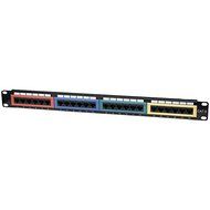 New INTELLINET 513692 CAT-6 24-Port Color Coded Patch Panel