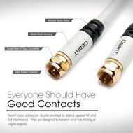 GearIt Digital Audio/Video (25 Feet/7.5 Meters)UL CL2 RG-6 F Type Gold Plated Coaxial Cable Connectors, White N3