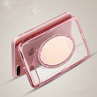 iPhone 7 Plus 5.5 Crystal TPU Glass Case-Superstart Gold Super Slim Shiny Electoplating Mirror Case With Bling... N4