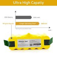 [UL&amp;CE Approval]Morpilot&reg;3800mAh Ni-MH Battery for Irobot Roomba 500 510 530 531 532 533 535 536 540 545 550 552... N3