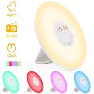 Shengsite Wake Up Light Alarm Clock Radio,Sunrise Simulation Wakes RGB LED Lamp FM Radio and Alarm Clock N6