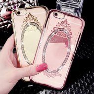 iPhone 7 Plus 5.5 Crystal TPU Glass Case-Superstart Gold Super Slim Shiny Electoplating Mirror Case With Bling... N7
