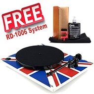 Rega RP1 Union Jack Turntable with Performance Pack Bundled with RCA RD-1006 Discwasher System FREE (Limited Time) N2