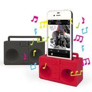 Kikkerland Boombox Speaker - Retail Packaging - Pink/Gray N4