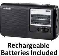 Sony Portable Handy AM/FM Radio with Built-in 3 5/8" Clear Sound Speaker, Earphone Jack, LED Tuning Indicator,... N5