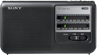 Sony Portable Handy AM/FM Radio with Built-in 3 5/8" Clear Sound Speaker, Earphone Jack, LED Tuning Indicator,... N6