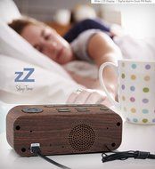 Britz BZ-M107 Digital FM Radio &amp; Clock With Dual Alarm Free Voltage 100~240V ( Brown Color) N7