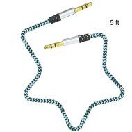 SoundPie 3.5mm Nylon Braid Contrast Color ShoeLace Auxiliary Audio Cable (5ft / 1.5m) AUX Cable for Headphones... N22
