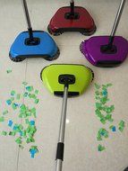 Goldengulf 360 Degree Rotating Hand-Push Dual Brush Cordless Swivel Sweeper Perfect For Floor Tile Manual Dust... N4